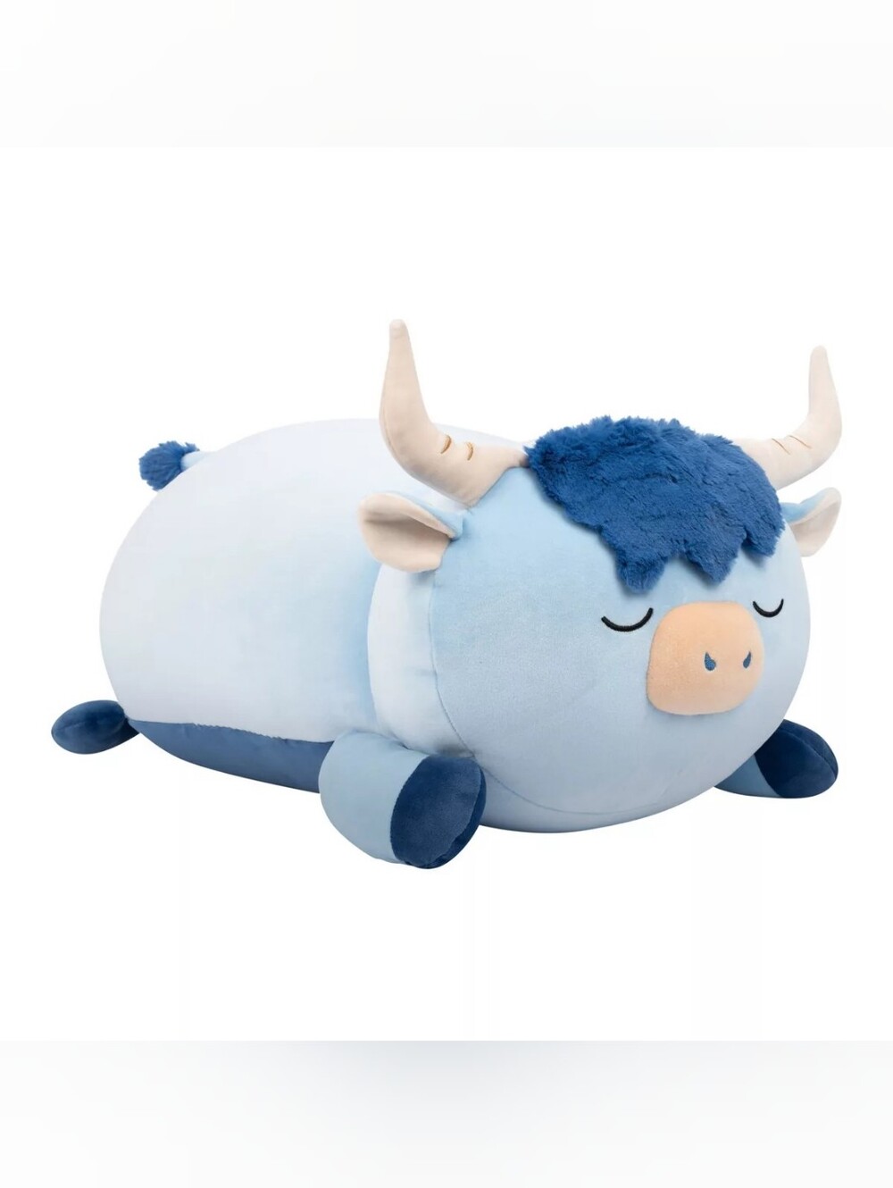 Squishmallows 18" Jumbo Toro Blue Highland Cow Fuzzy Belly Stuffed Sleepamallow